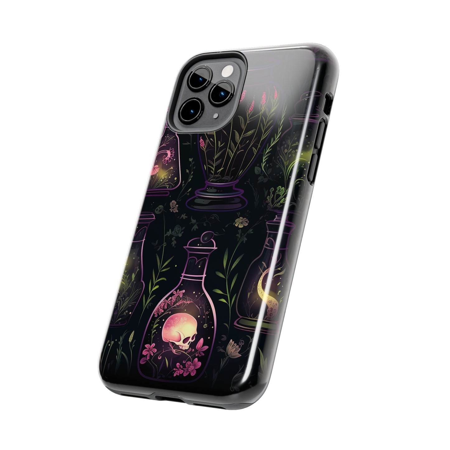 Dark Forest Skull Tough iPhone Cases | Spooky and Eerie Tincture / Potion Design | Durable and Protective Phone Case | Impact-Resistant