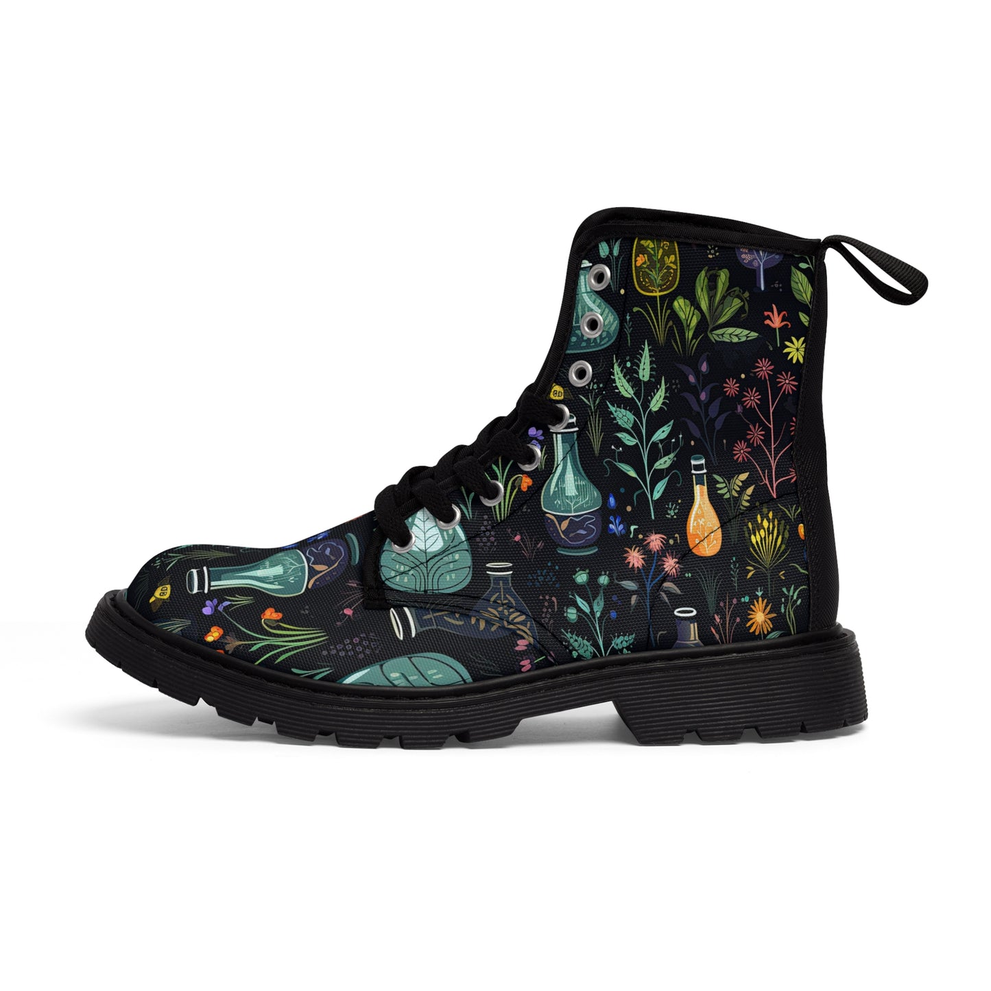 Dark Forest Women's Rubber Canvas Boots | Witchy, Potions, & Tinctures Design