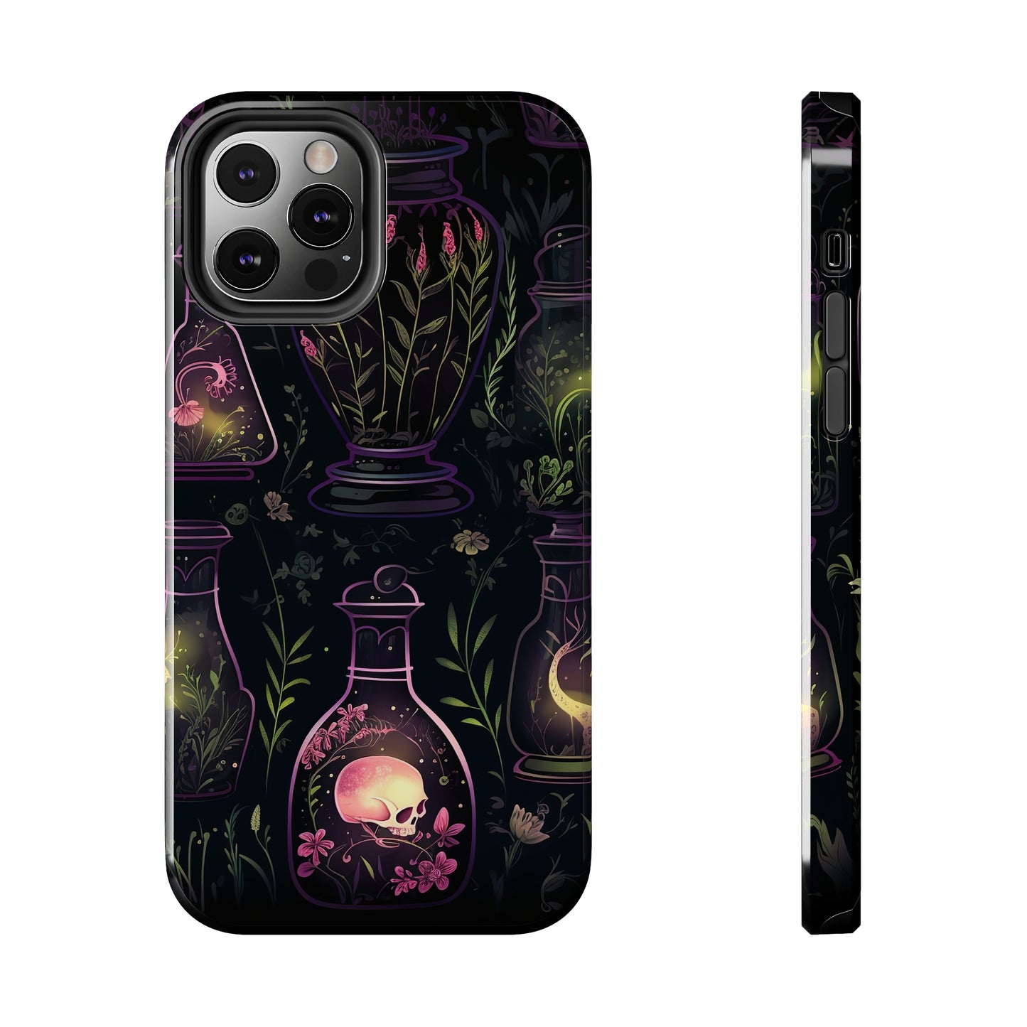 Dark Forest Skull Tough iPhone Cases | Spooky and Eerie Tincture / Potion Design | Durable and Protective Phone Case | Impact-Resistant