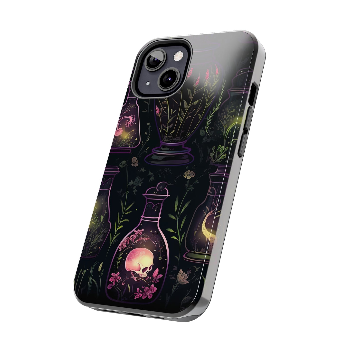 Dark Forest Skull Tough iPhone Cases | Spooky and Eerie Tincture / Potion Design | Durable and Protective Phone Case | Impact-Resistant