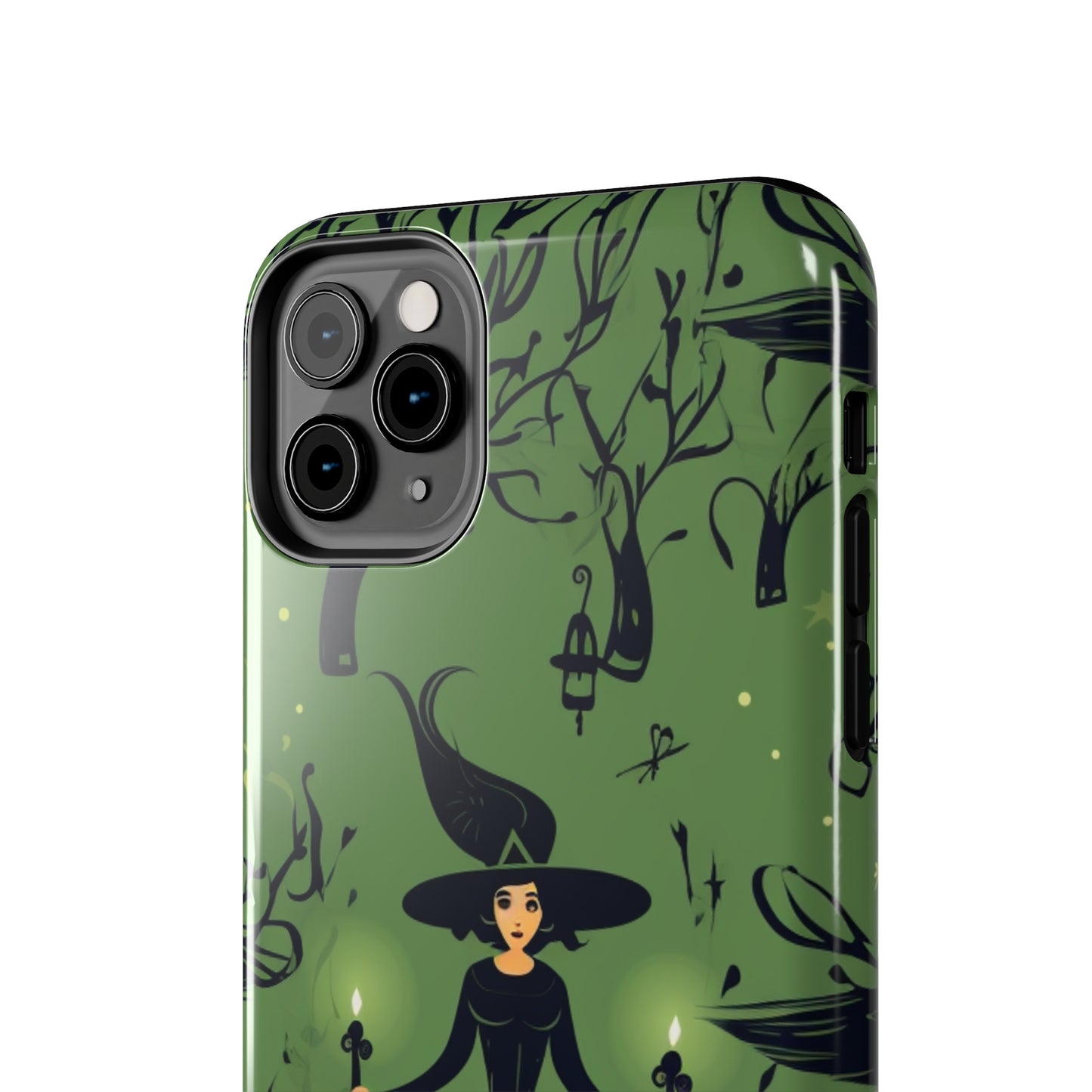 Dark Forest Witch Tough iPhone Cases | Green Witch Protective Phone Case | Impact-Resisant, Shock Absorbing | iPhone 15 All Models | Premium