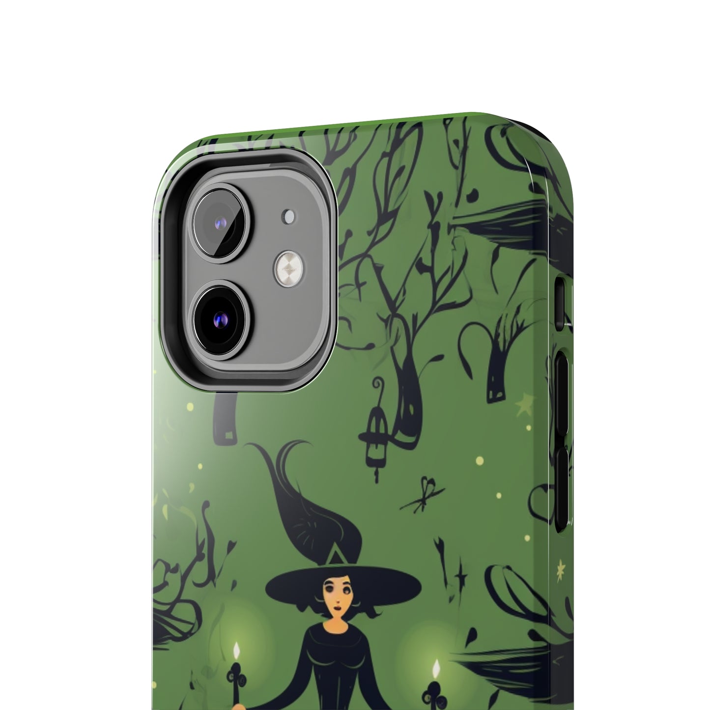 Dark Forest Witch Tough iPhone Cases | Green Witch Protective Phone Case | Impact-Resisant, Shock Absorbing | iPhone 15 All Models | Premium