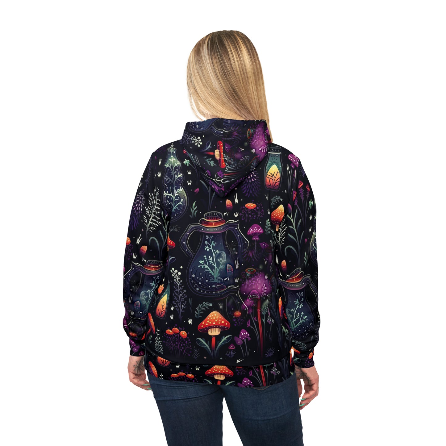 Purple Dark Forest Hoodie | Witch, Witchy Design | Functional Athletic-type Hoodie
