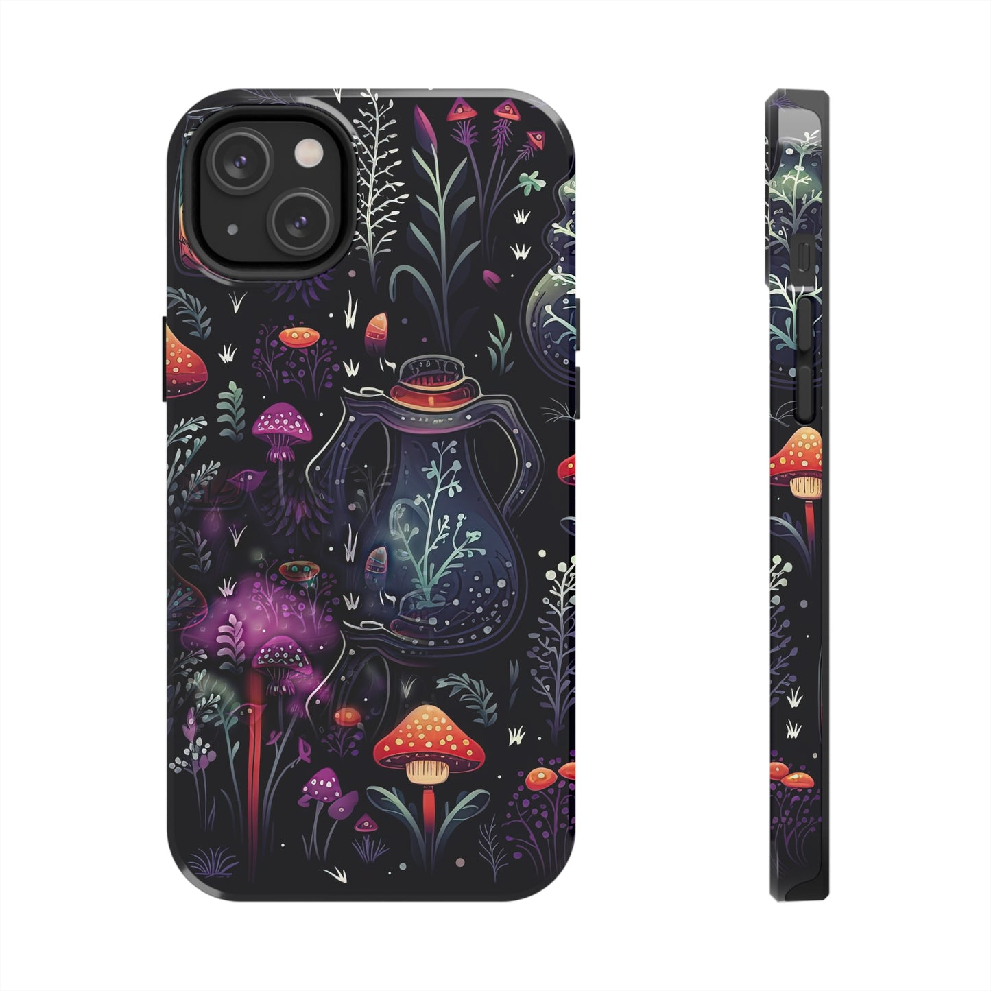 Fungi Mushroom Tough iPhone case | Witchy Dark Forest Aesthetic | Purple Foliage