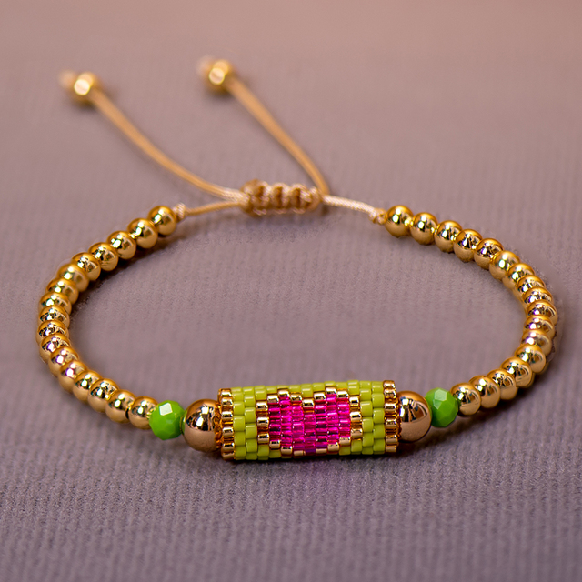 Gold Beaded Heart Bracelet