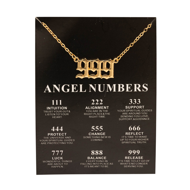 Gold / Silver Angel Numbers Necklace | 222, 333, 999 | Stainless Steel Jewelry