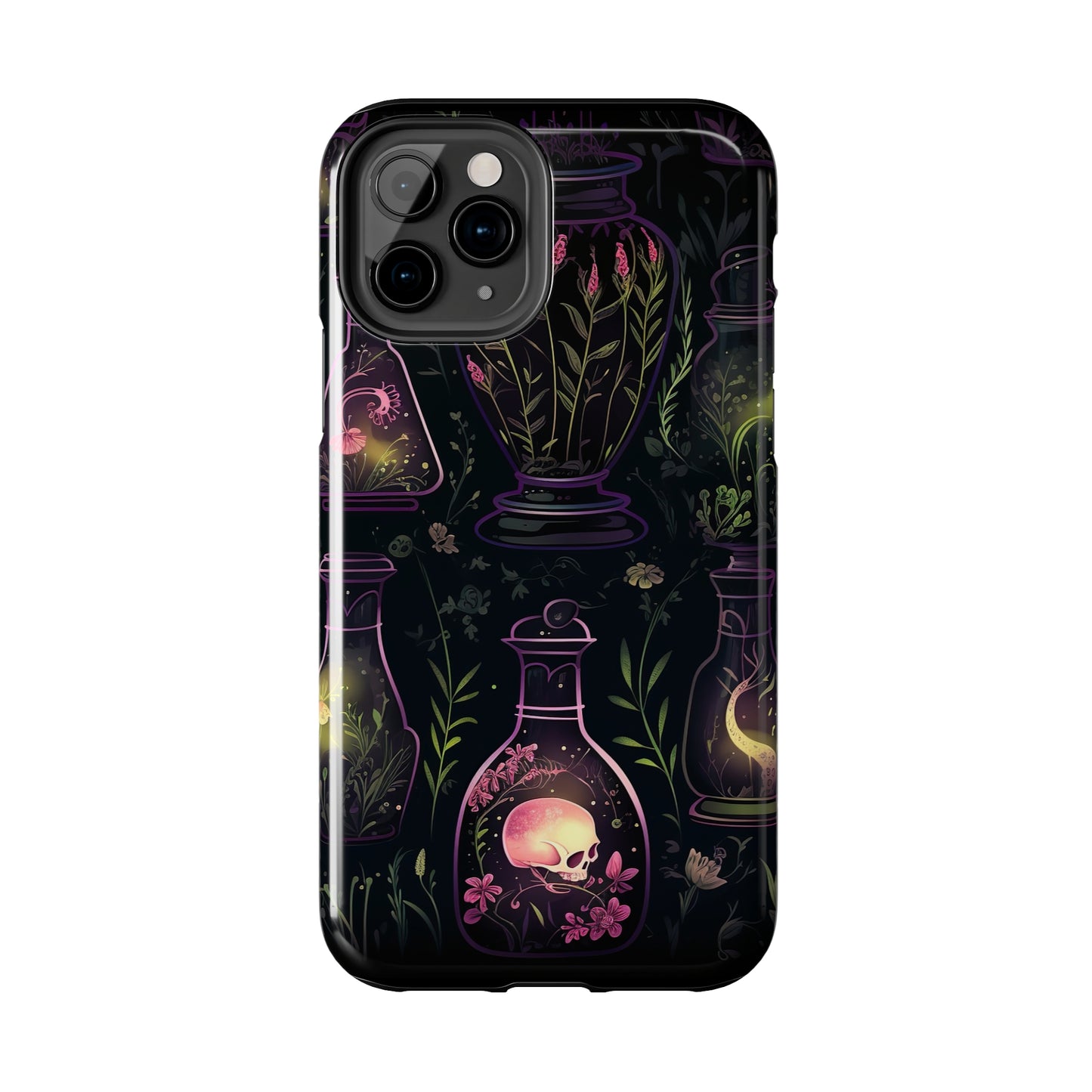 Dark Forest Skull Tough iPhone Cases | Spooky and Eerie Tincture / Potion Design | Durable and Protective Phone Case | Impact-Resistant
