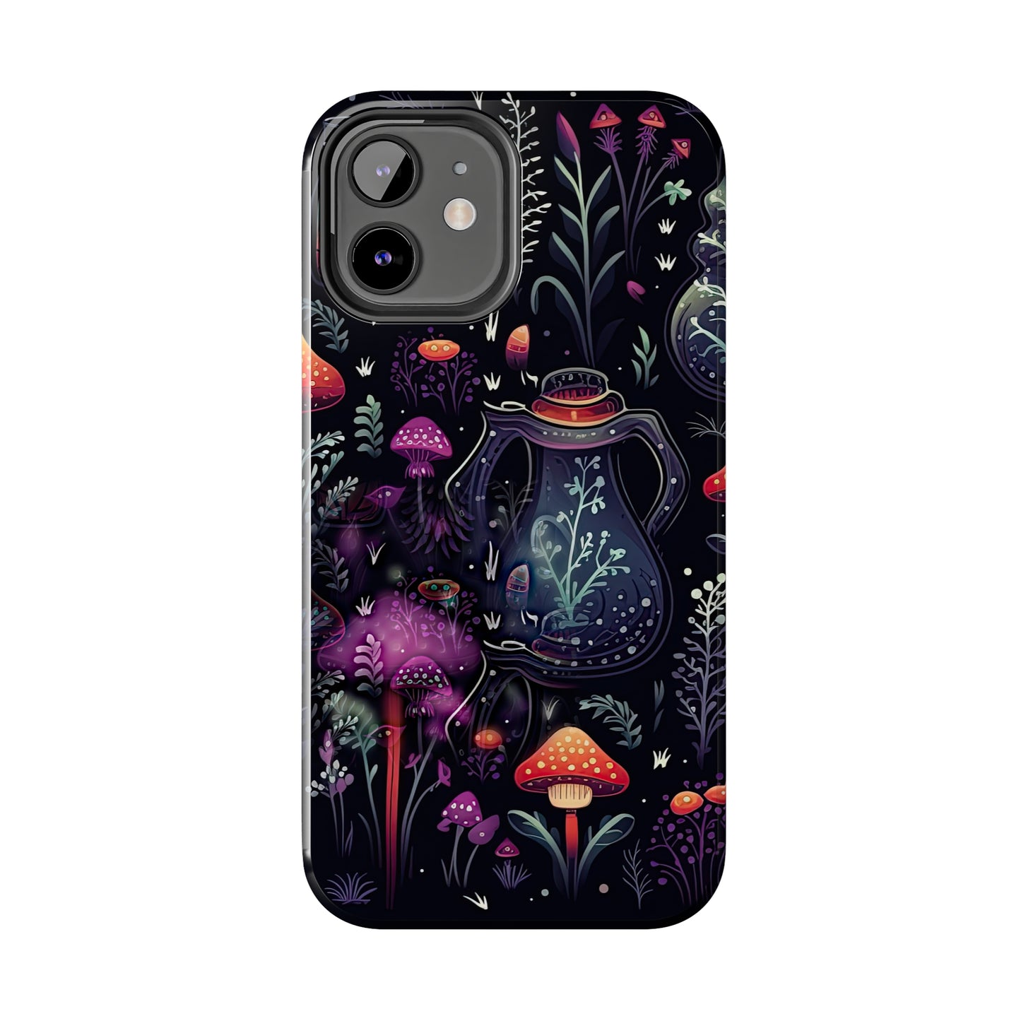 Fungi Mushroom Tough iPhone case | Witchy Dark Forest Aesthetic | Purple Foliage