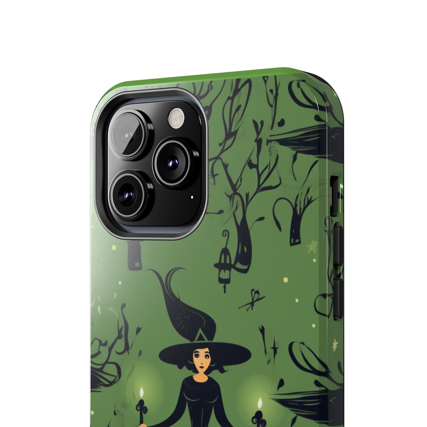 Dark Forest Witch Tough iPhone Cases | Green Witch Protective Phone Case | Impact-Resisant, Shock Absorbing | iPhone 15 All Models | Premium