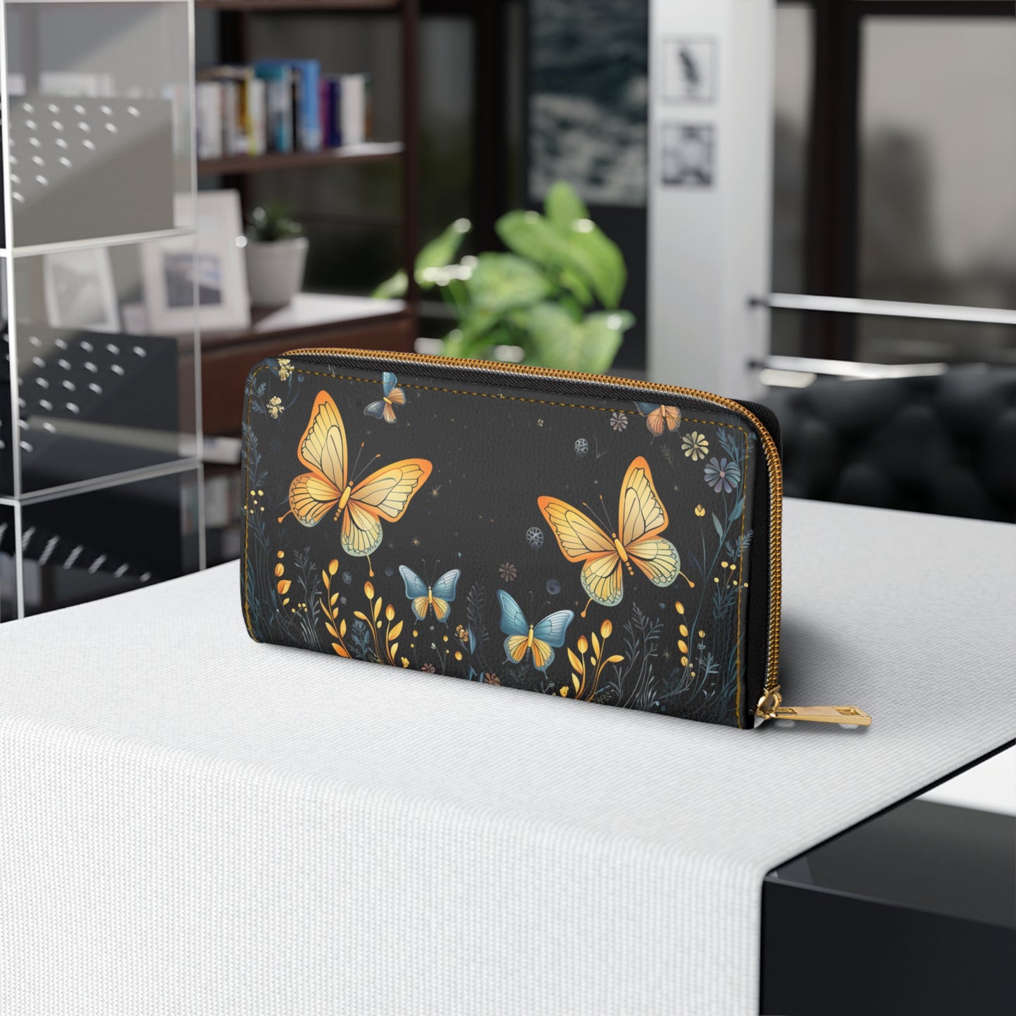 Butterly Night Zipper Wallet | Aesthetic Premium Wallet Design