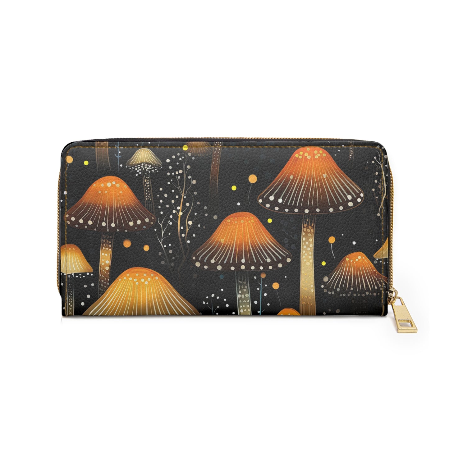 Dark Forest Botanical Mushroom Zipper Wallet | Premium Wallet Design