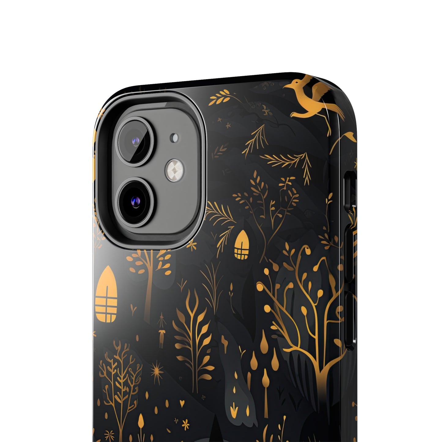 Dark Forest Witch Tough iPhone Cases | Baba Yaga in Creepy, Eerie Woods with a Broom | Impact-resistant, Shock-Absorbant | Premium Design