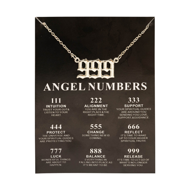 Gold / Silver Angel Numbers Necklace | 222, 333, 999 | Stainless Steel Jewelry