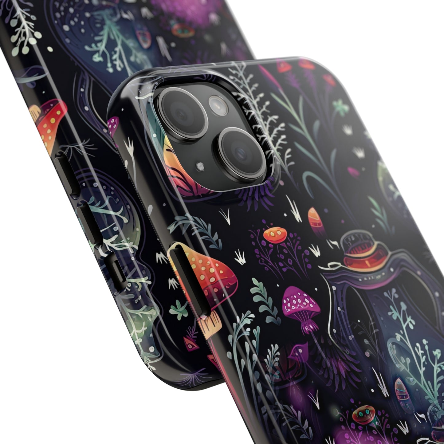 Fungi Mushroom Tough iPhone case | Witchy Dark Forest Aesthetic | Purple Foliage