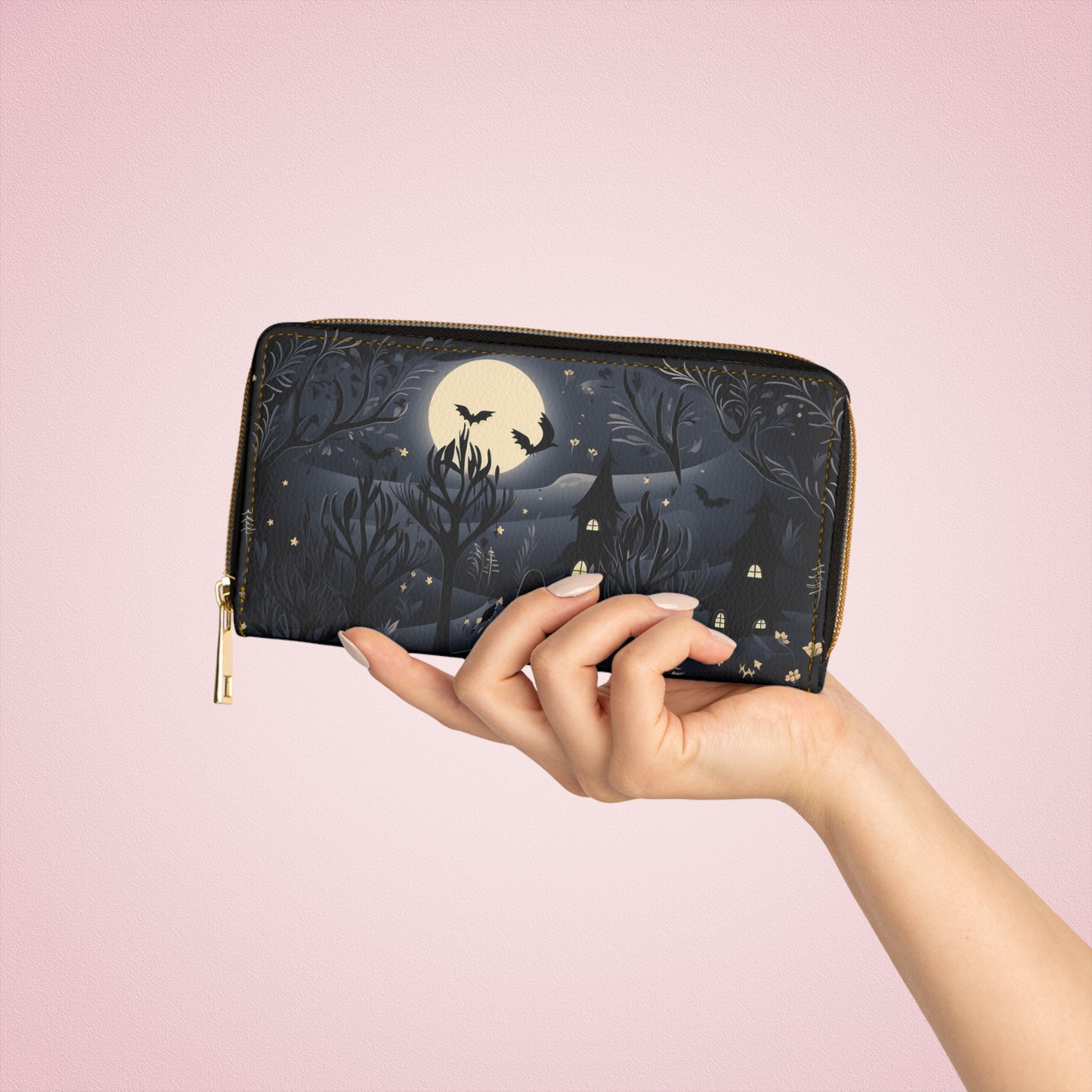 Witchy themed Zipper Wallet | Witch, Full Moon, Cauldron Themed