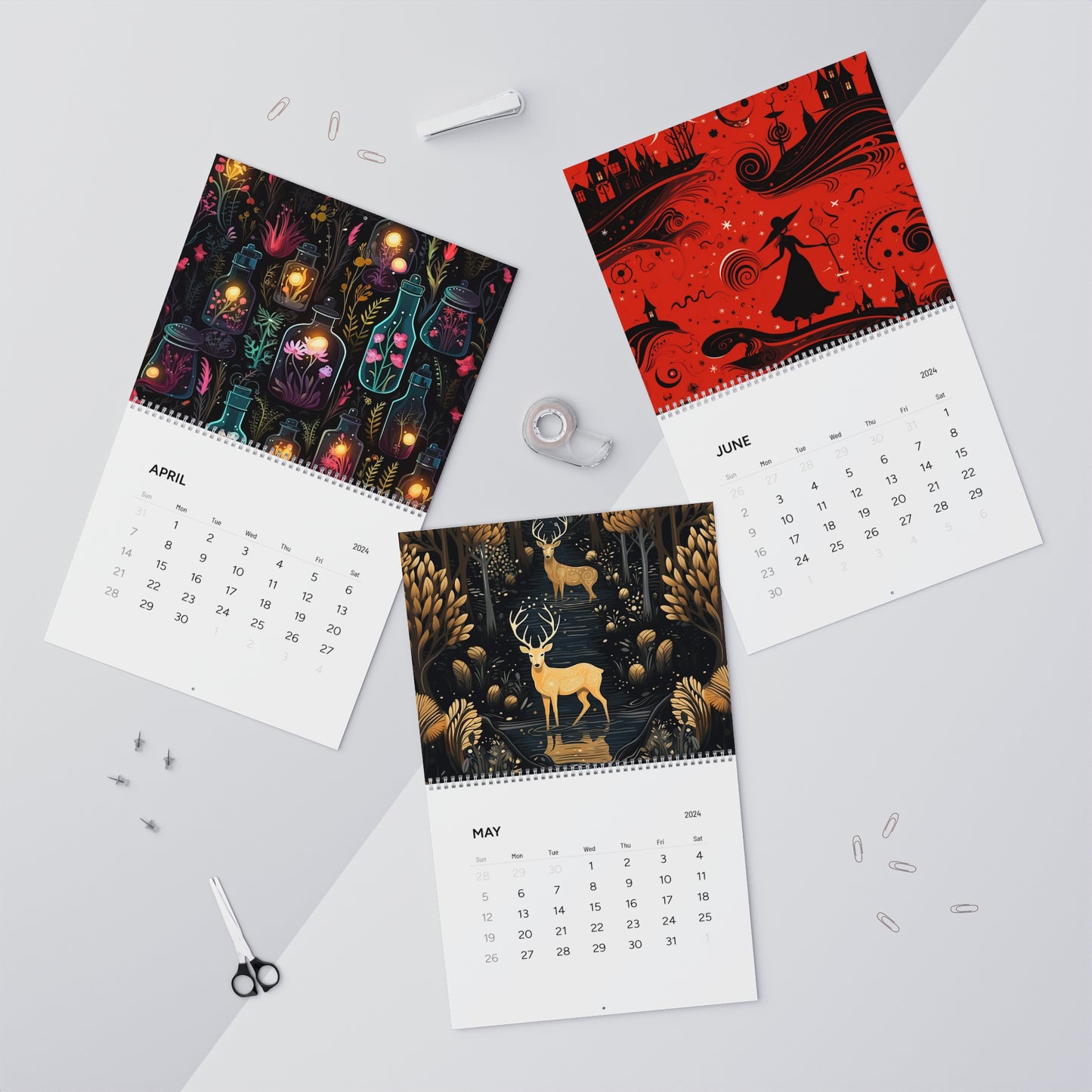 Dark Forest 2024 Wall Calendars | Witch, Witchy, Eerie New Year Calendar