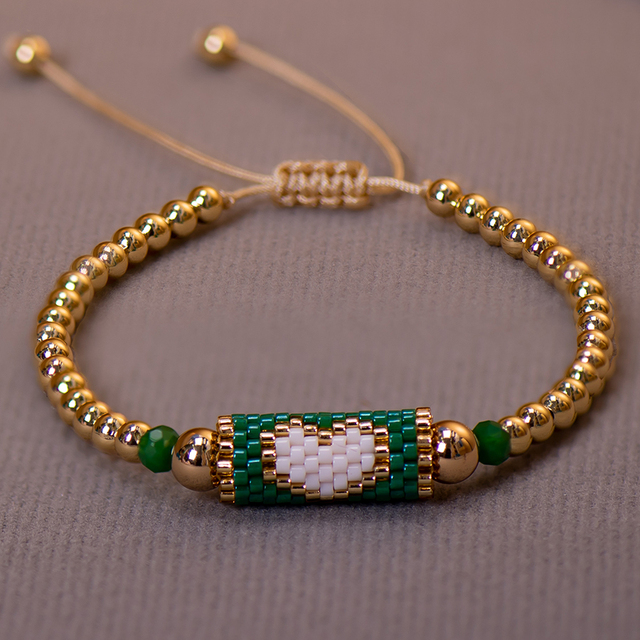 Gold Beaded Heart Bracelet