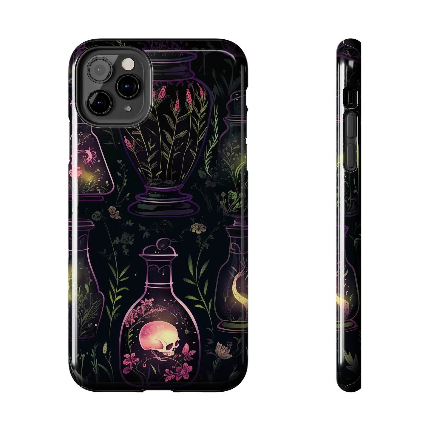Dark Forest Skull Tough iPhone Cases | Spooky and Eerie Tincture / Potion Design | Durable and Protective Phone Case | Impact-Resistant
