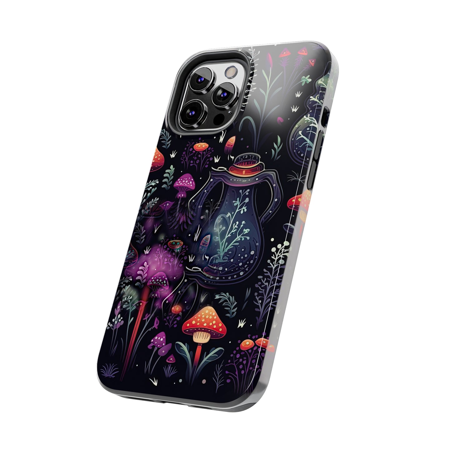 Fungi Mushroom Tough iPhone case | Witchy Dark Forest Aesthetic | Purple Foliage