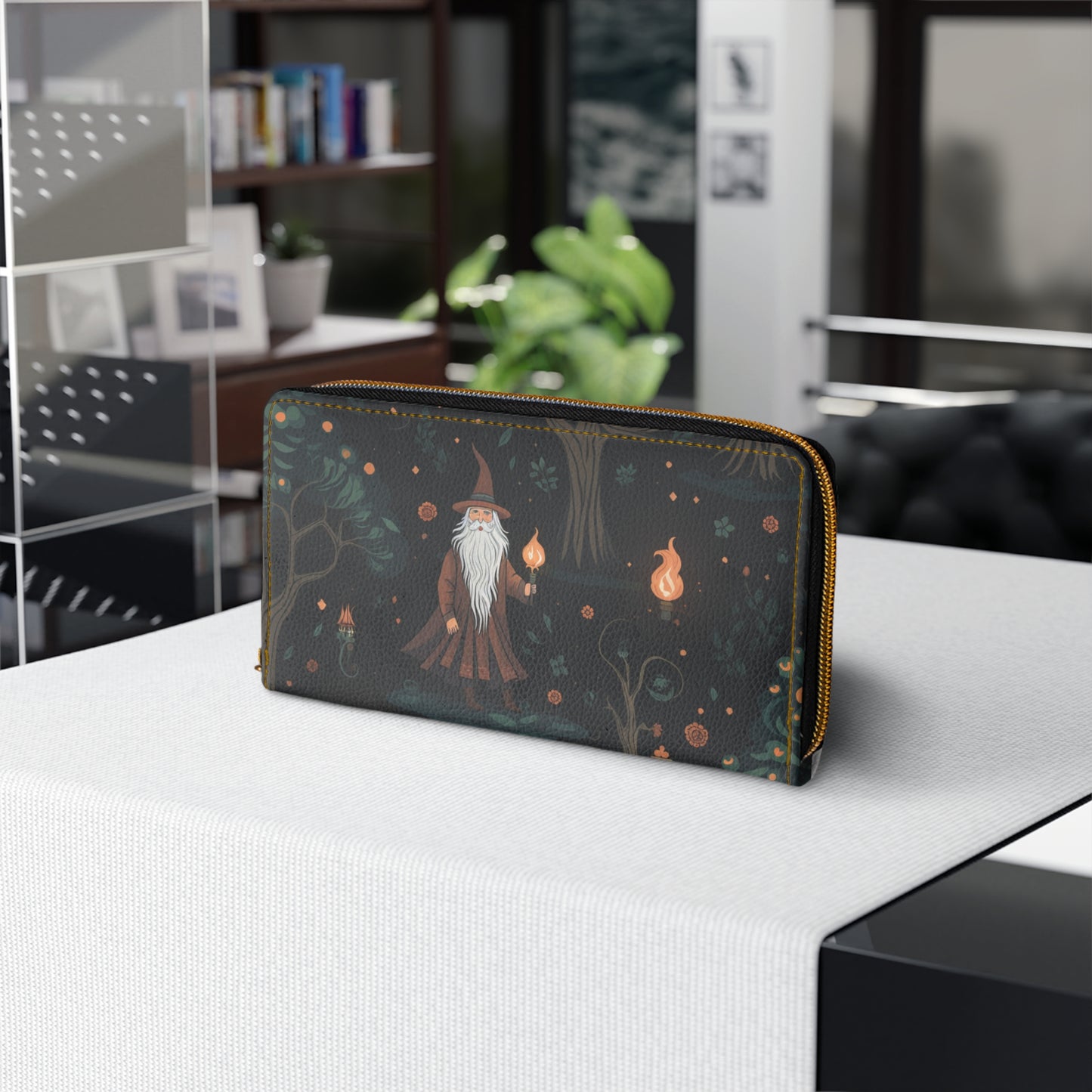 Wizard Zipper Wallet | Dark Forest Magical Theme | Premium Wallet Design