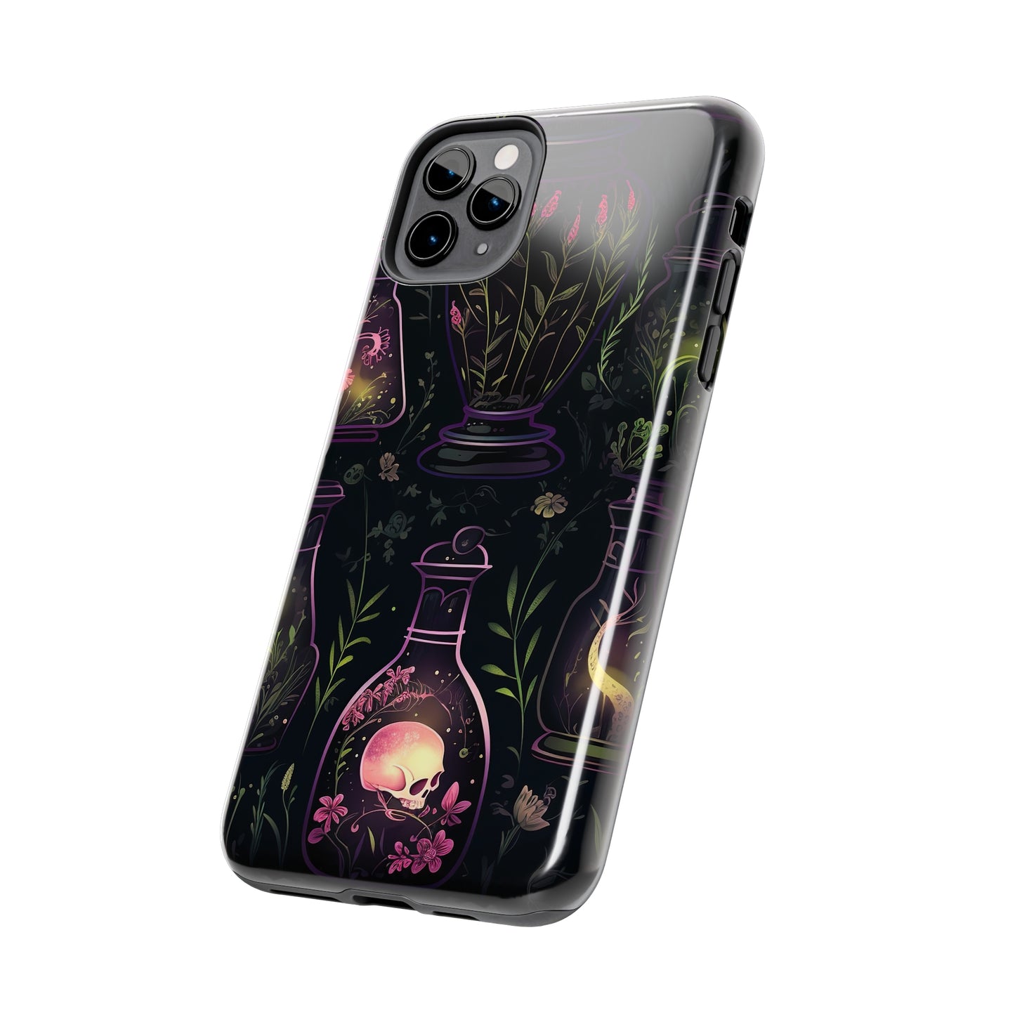 Dark Forest Skull Tough iPhone Cases | Spooky and Eerie Tincture / Potion Design | Durable and Protective Phone Case | Impact-Resistant