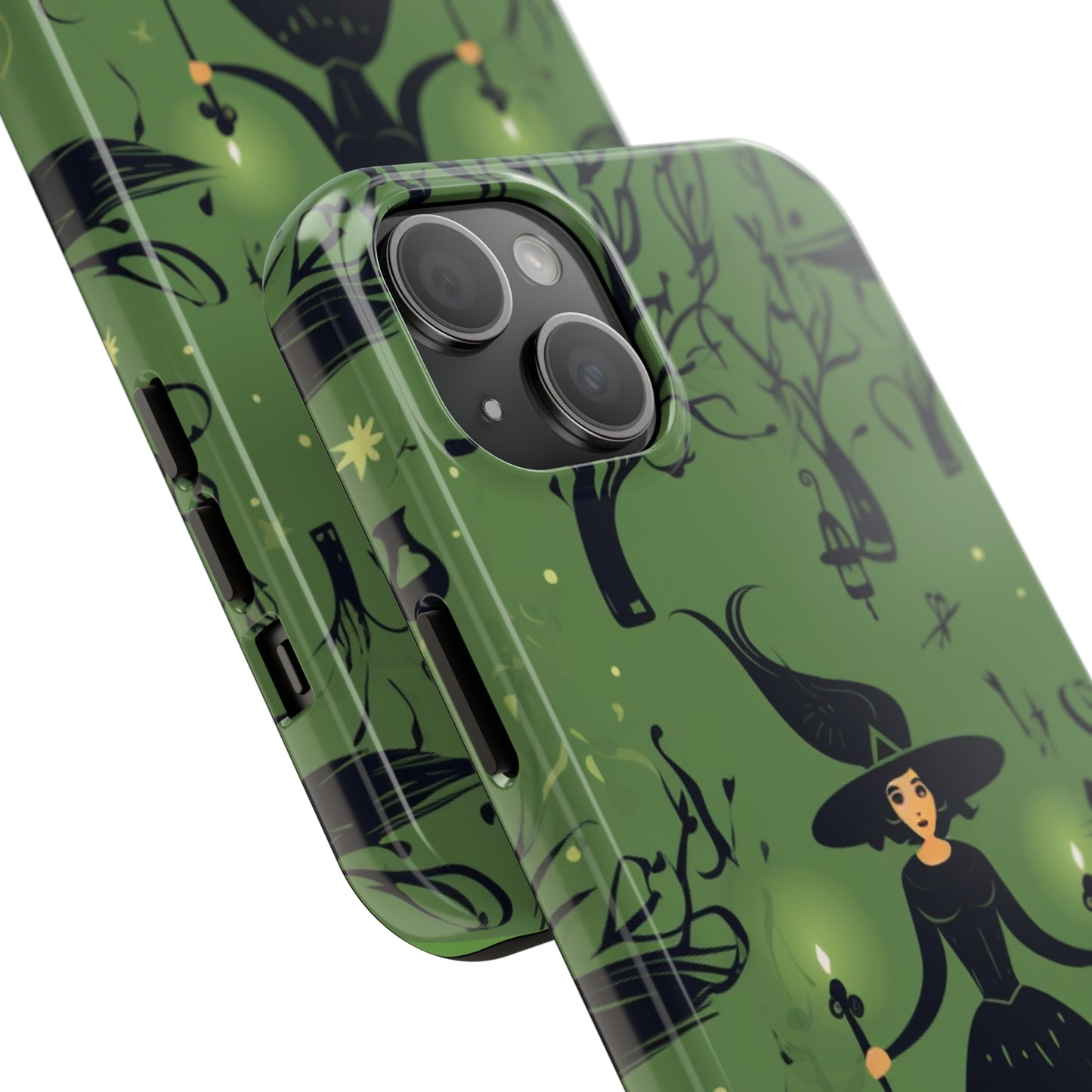 Dark Forest Witch Tough iPhone Cases | Green Witch Protective Phone Case | Impact-Resisant, Shock Absorbing | iPhone 15 All Models | Premium