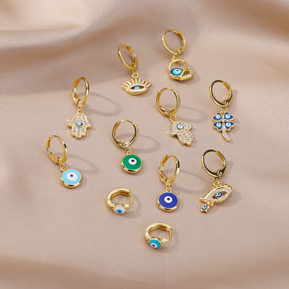 Premium Evil Eye Earrings | Gold Plated Stainless Steel