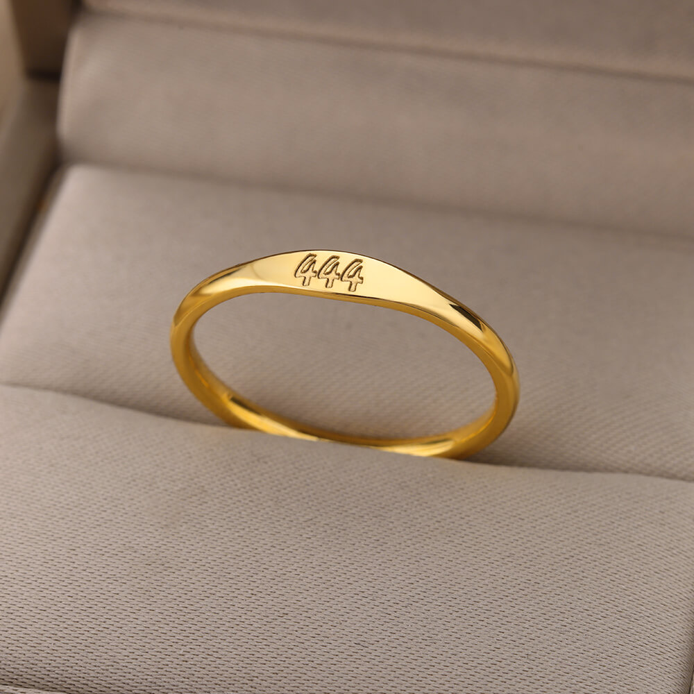 11:11 Angel Numbers Gold Ring | Stainless Steel | 111, 222, 333