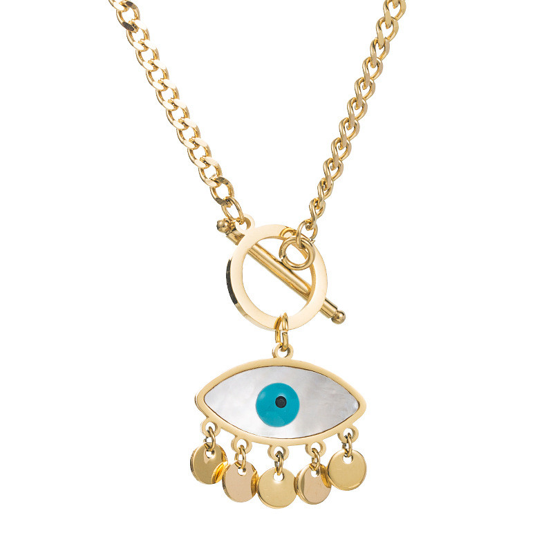 Gold Evil Eye Drop Earrings | Stainless Steel | Spiritual Jewelry