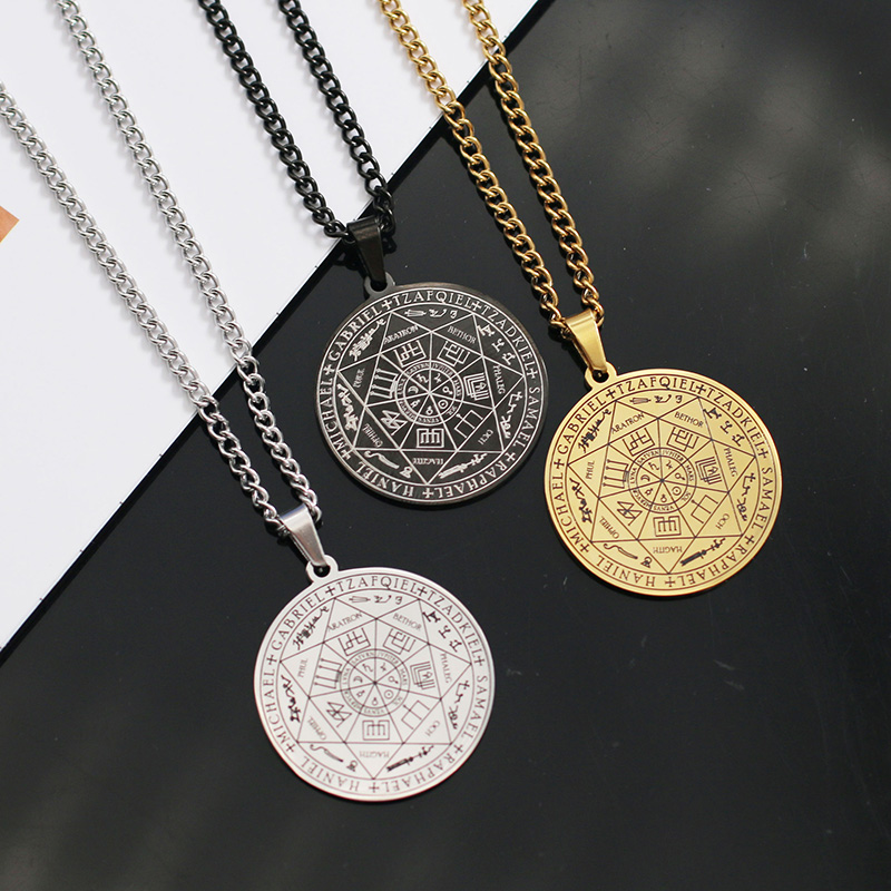 Archangel Necklace | Gold, Black, Silver Stainless Steel | Spiritual Jewelry