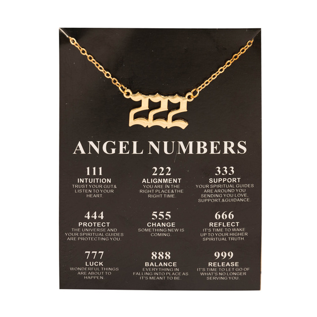 Gold / Silver Angel Numbers Necklace | 222, 333, 999 | Stainless Steel Jewelry