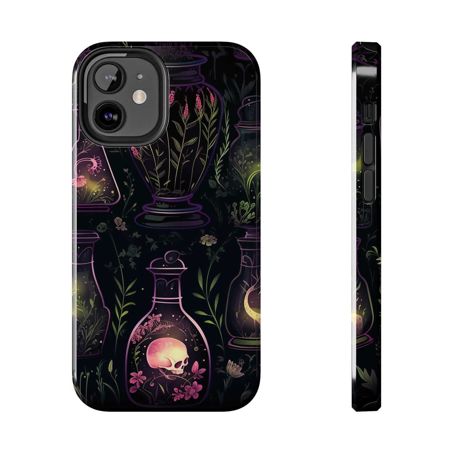 Dark Forest Skull Tough iPhone Cases | Spooky and Eerie Tincture / Potion Design | Durable and Protective Phone Case | Impact-Resistant