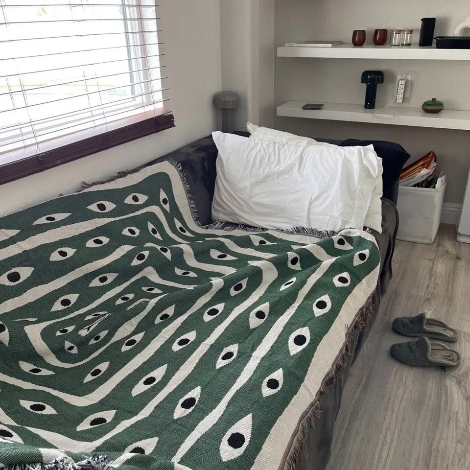 Million Eyes Woven Blanket | Versatile Rug, Tapestry