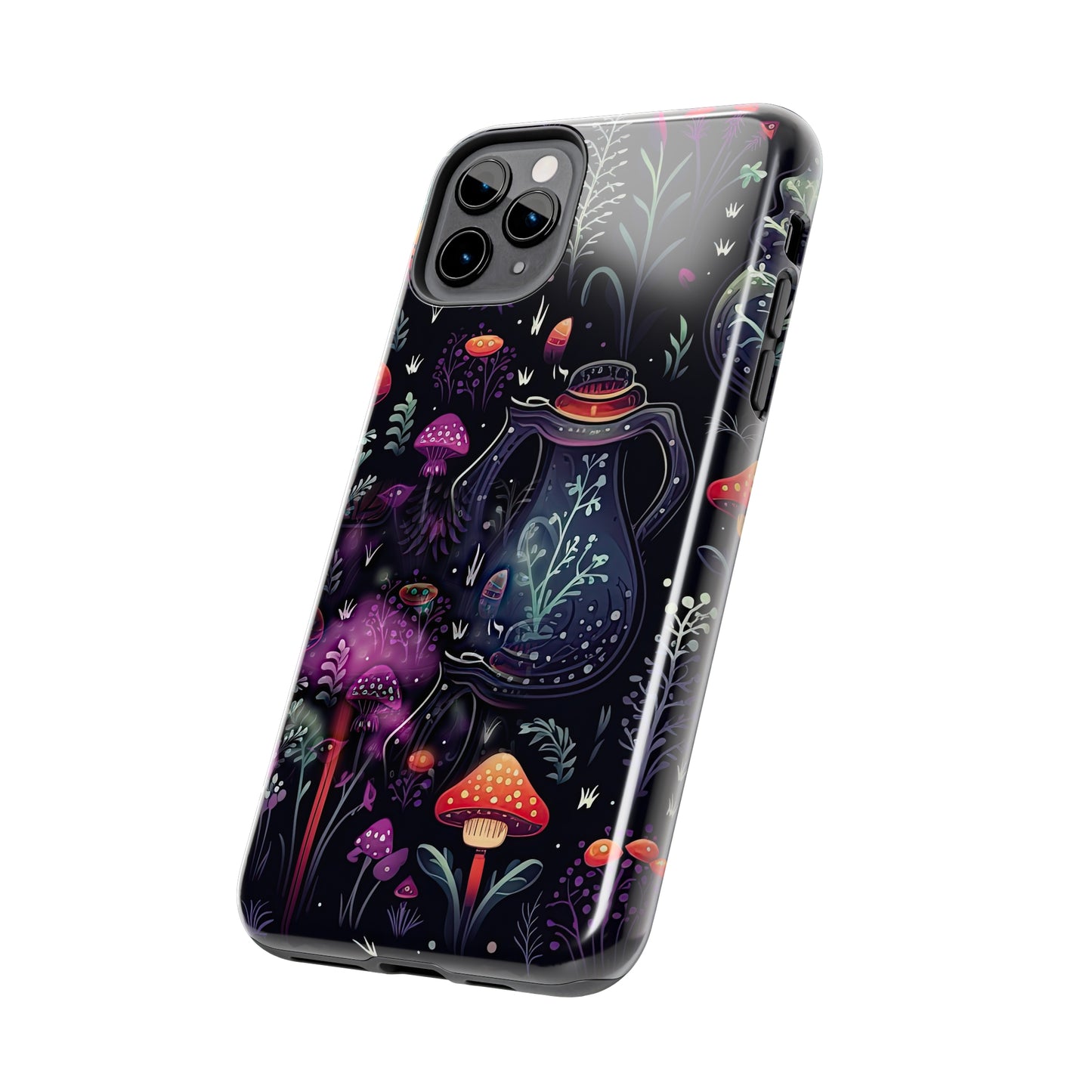 Fungi Mushroom Tough iPhone case | Witchy Dark Forest Aesthetic | Purple Foliage