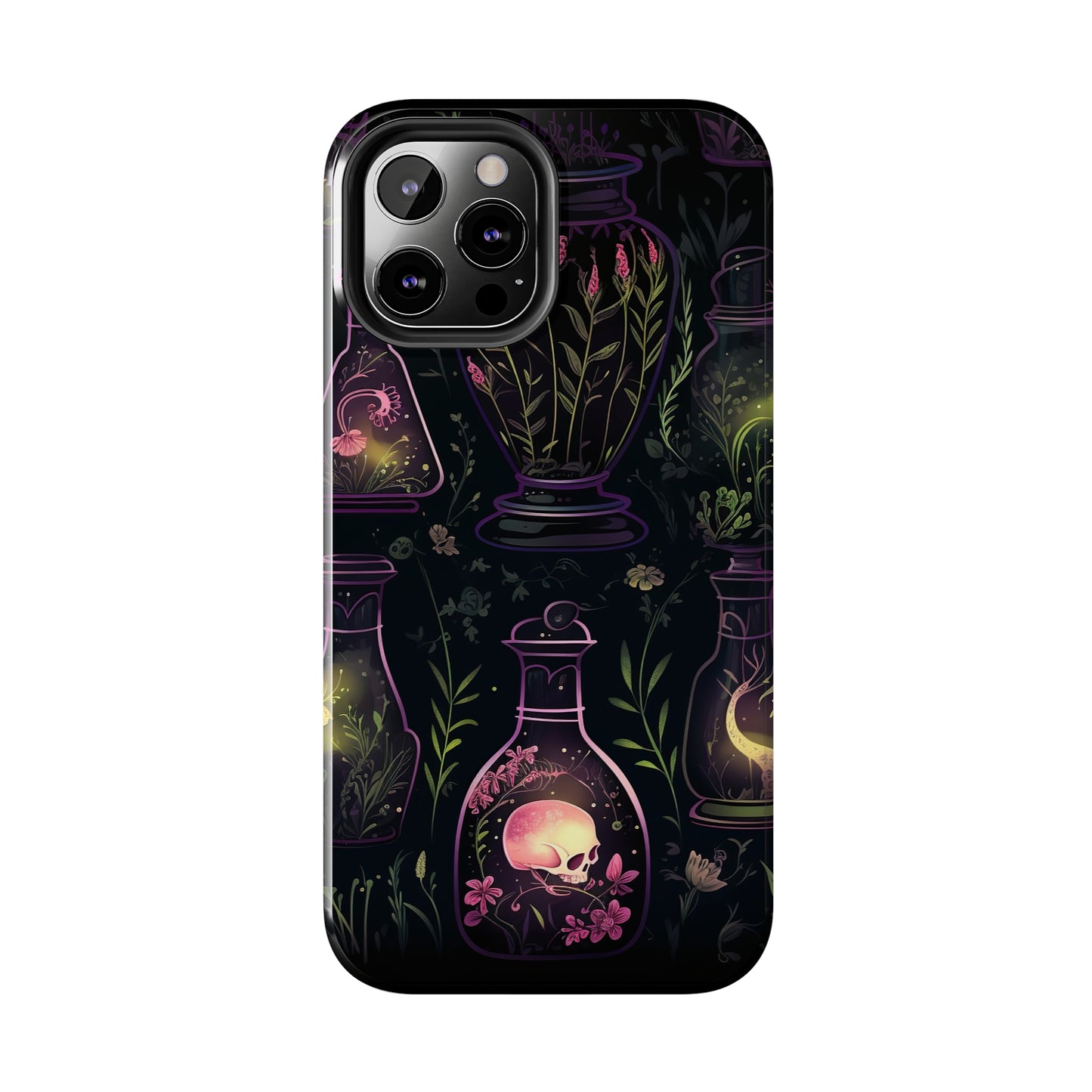 Dark Forest Skull Tough iPhone Cases | Spooky and Eerie Tincture / Potion Design | Durable and Protective Phone Case | Impact-Resistant
