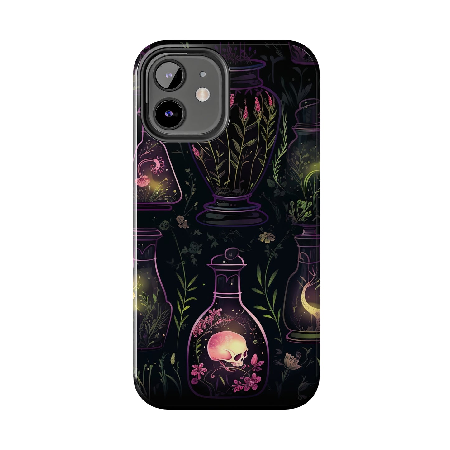 Dark Forest Skull Tough iPhone Cases | Spooky and Eerie Tincture / Potion Design | Durable and Protective Phone Case | Impact-Resistant