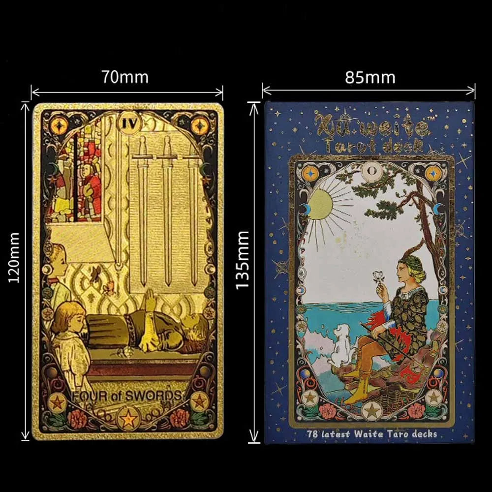 Luxury Gold Foil Moon Tarot Card Deck with Storage Box | Rider-Waite-Smith