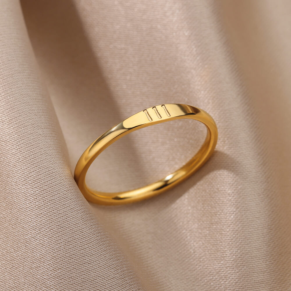 11:11 Angel Numbers Gold Ring | Stainless Steel | 111, 222, 333