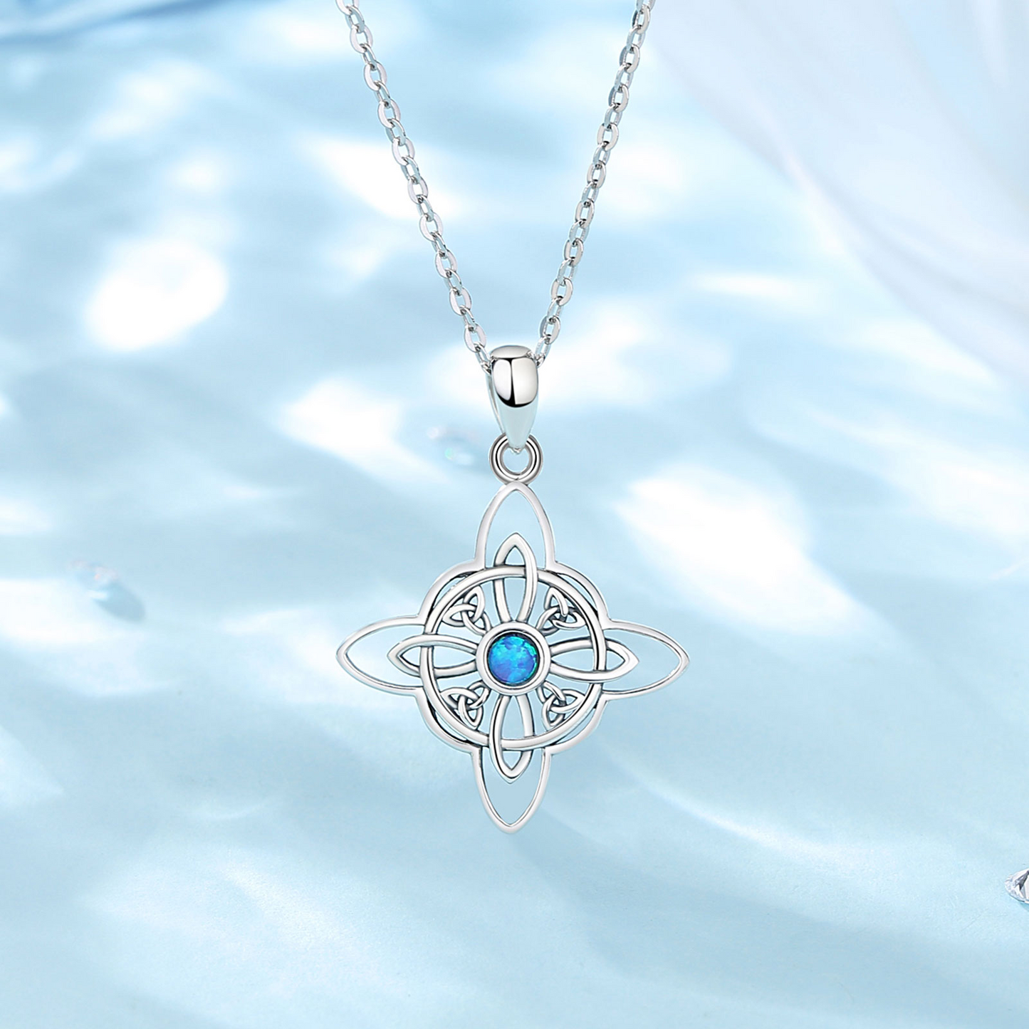 925 Sterling Silver Witches Knot Opal Necklace | Witch, Witchy Jewelry