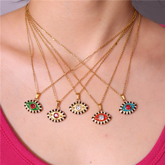Colorful Evil Eye Necklace | Spiritual Hamsa Jewelry