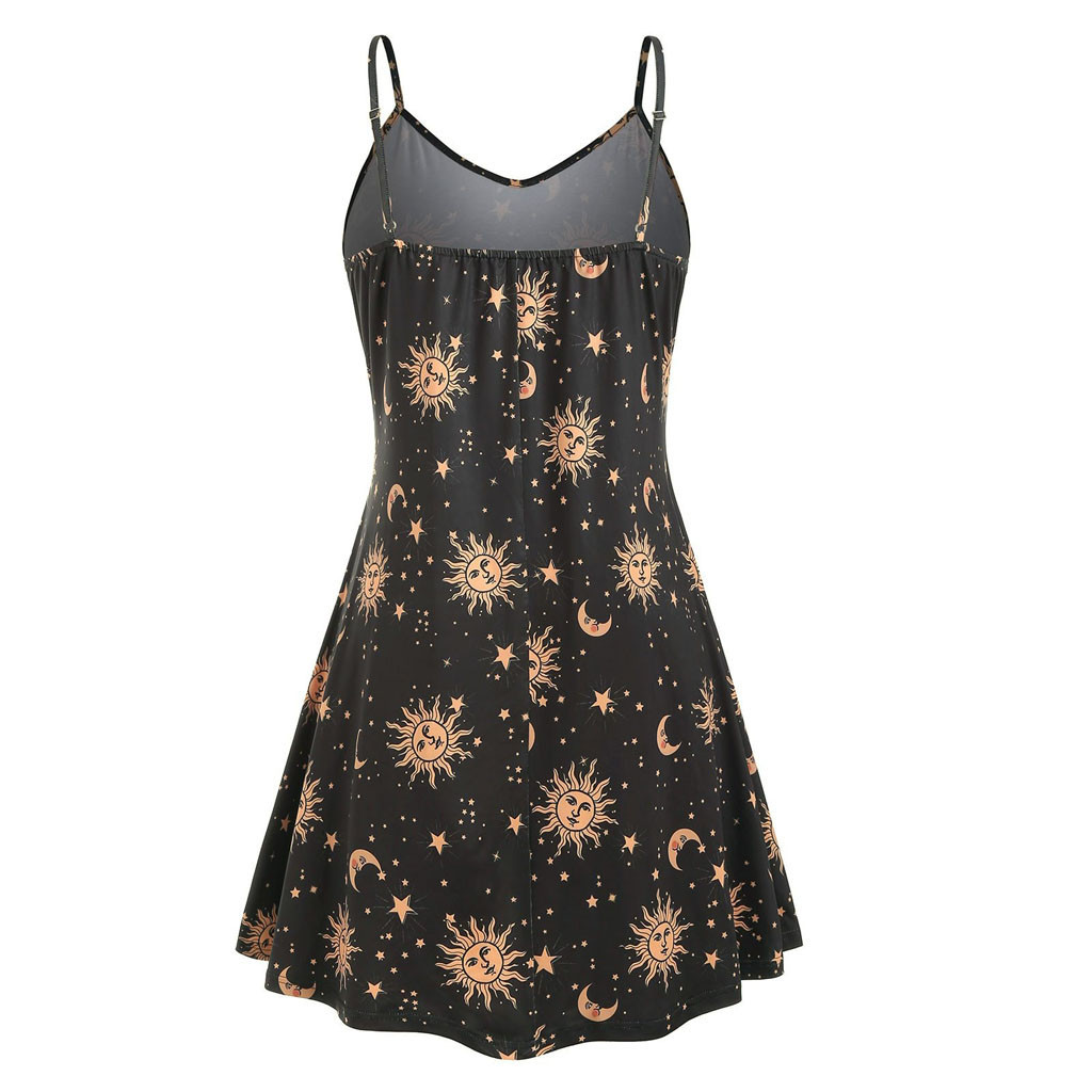 Starry Celestial Summer / Beach Dress | Gothic, Whimsigoth Style - Aesthetic