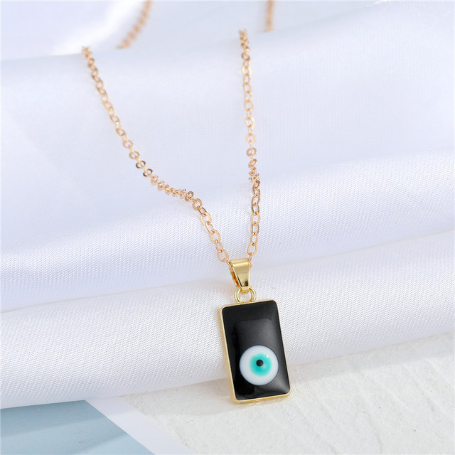 Accent Evil Eye Pendant Necklace | Aesthetic Hamsa Protection Design