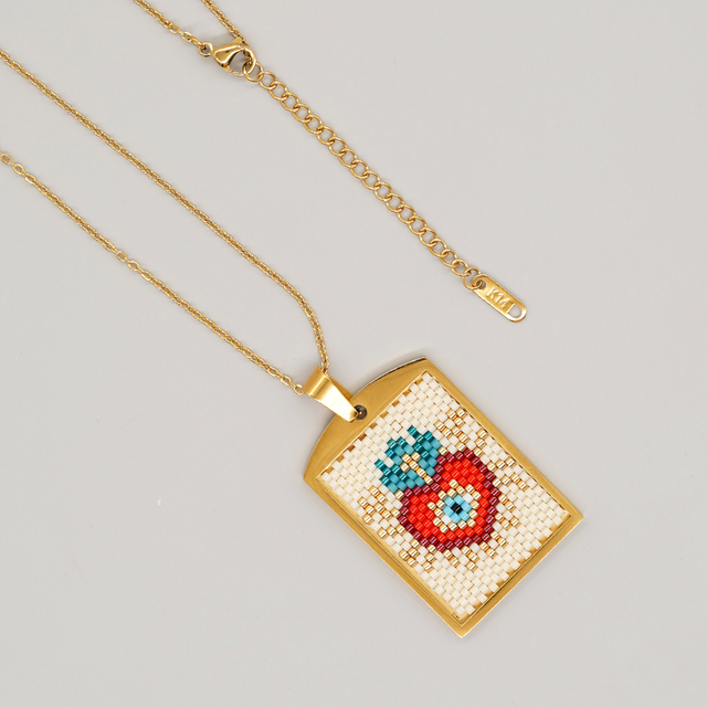 Handmade Beaded Evil Eye Necklace | Stylish Hamsa Spiritual Jewelry
