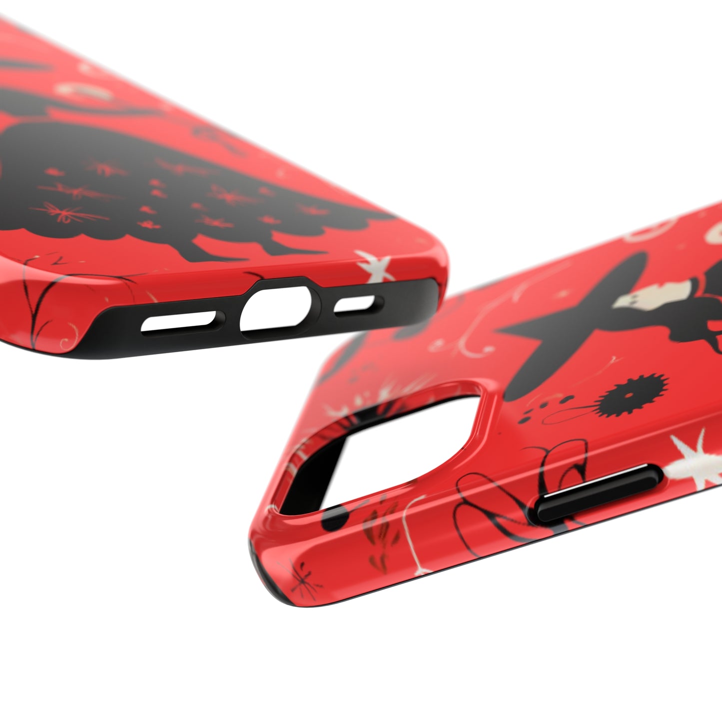 Red Dark Forest Witch Tough iPhone Cases | Abstract Witchy Protective Phone Case | Impact-Resistant, Anti-Shock | iPhone 15
