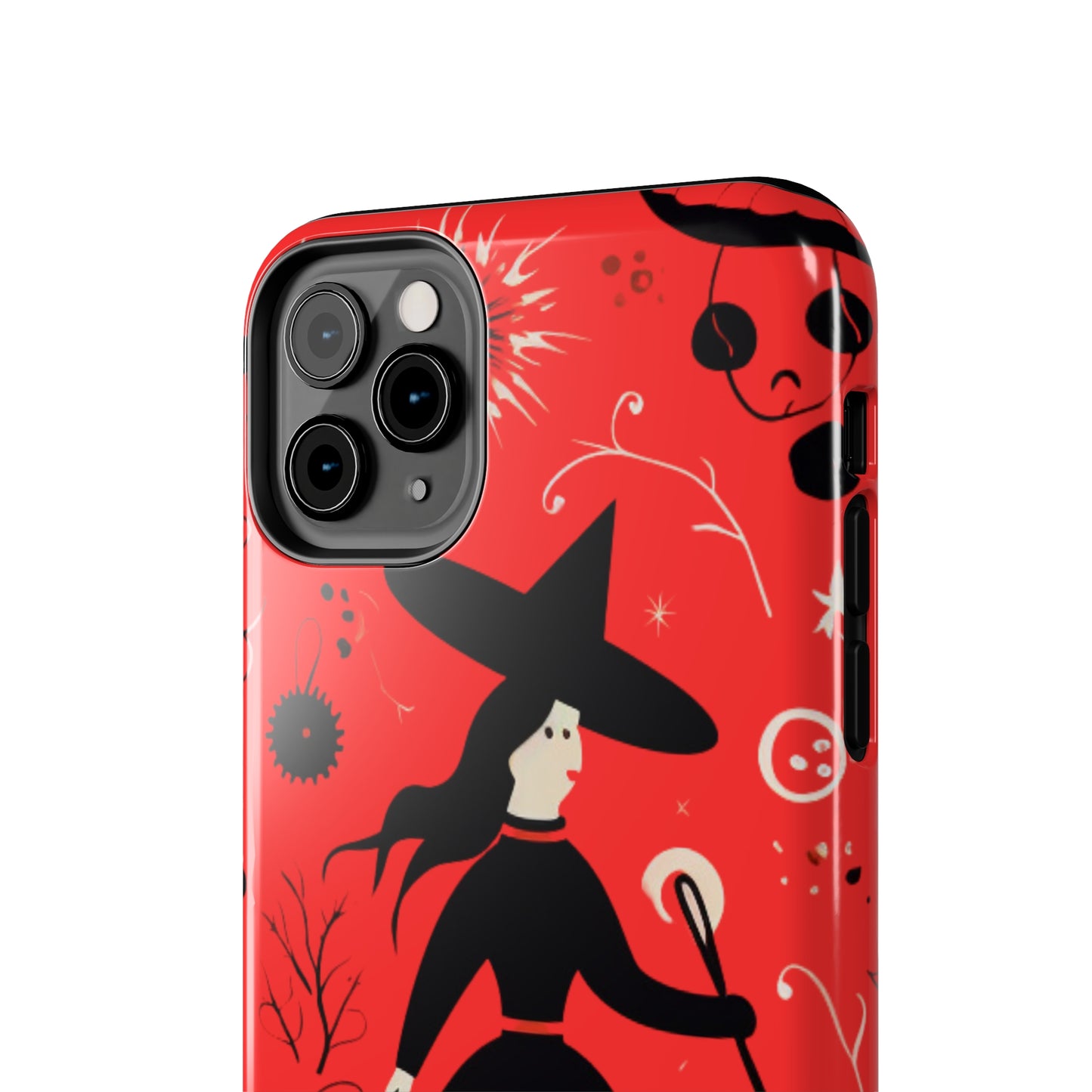 Red Dark Forest Witch Tough iPhone Cases | Abstract Witchy Protective Phone Case | Impact-Resistant, Anti-Shock | iPhone 15