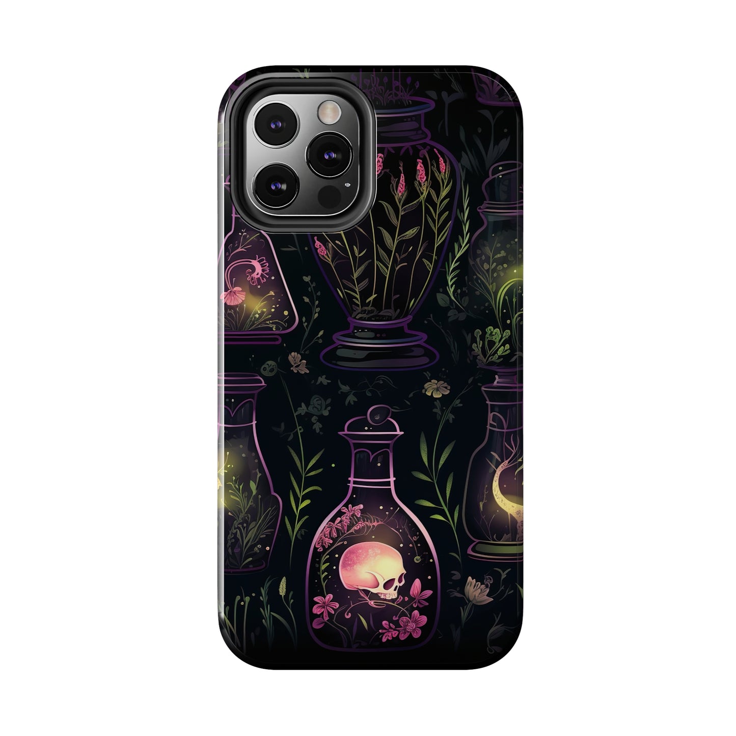Dark Forest Skull Tough iPhone Cases | Spooky and Eerie Tincture / Potion Design | Durable and Protective Phone Case | Impact-Resistant