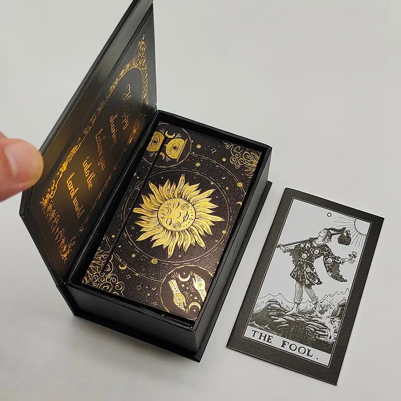 Luxury Gold Foil Tarot Card Deck with Box and Card Stand | Rider-Waite-Smith