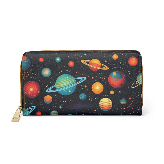 Celestial Saturn - Planets Zipper Wallet | Cosmic Themed Accessories
