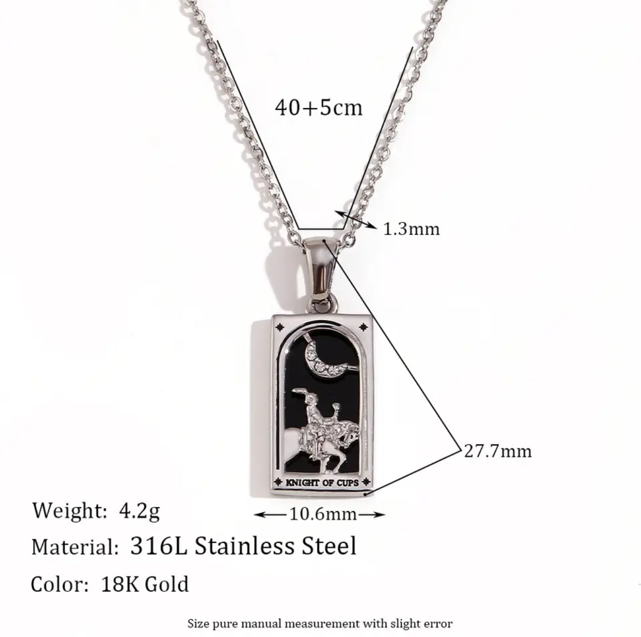 18k Gold Plated Dainty Tarot Card Necklace | Silver / Gold Jewelry