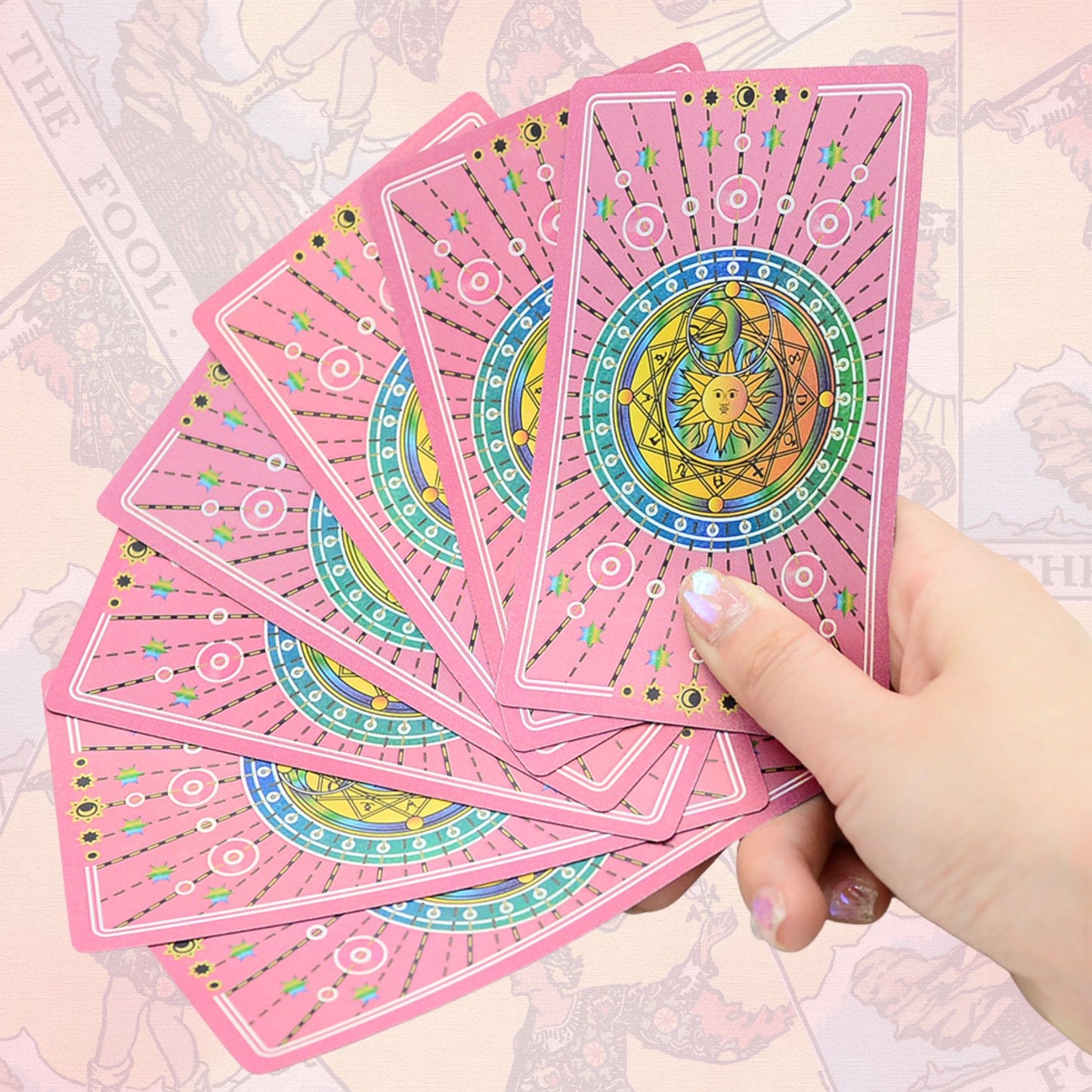 Pink Neon Foil Premium Tarot Cards | Rider-Waite-Smith Deck
